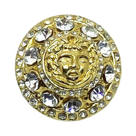 Versace Pre-owned, Medusa Head Shank Dome Button Geel, Dames, Maat:ONE Size