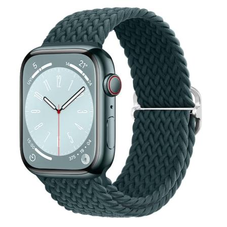 Punotusta kankaasta valmistettu ranneke Apple Watch 42/44/45/49mm - useita v rej Vihre