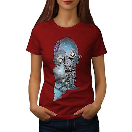 Selfie Brain Creep Dam Röd-skjorta