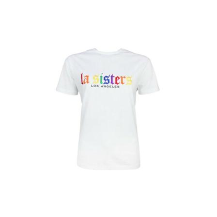 LA Sisters Rainbow t-shirt , Wit , Dames , Maat: M