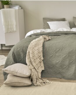 Överkast enfärgat Paisley Grön - 180x260 cm - Linea