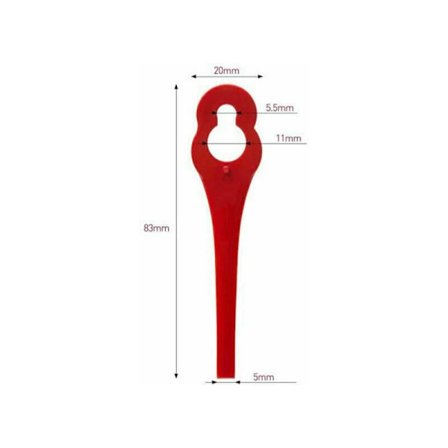 Förpackning med 100 Ersättningsblad i Plast för Florabest LIDL FRTA 20 A1, FAT 18B3, FRT18A..DEBUNS Grästrimmer