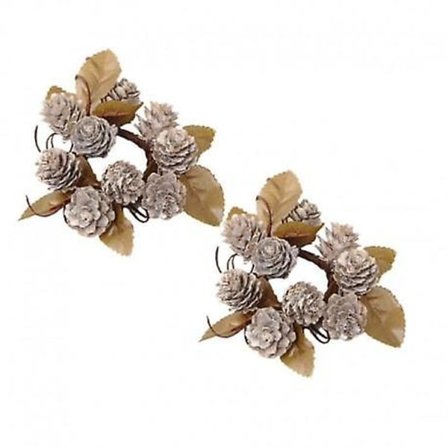 Lysmansjetter for kronlys 2-pakning med kongler og løv fra Swerox[D]