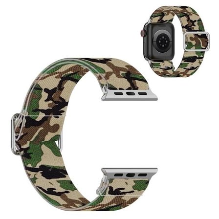Apple Watch Series 6 / 5 44mm elastic nylon pattern watch band - Camouflage Green