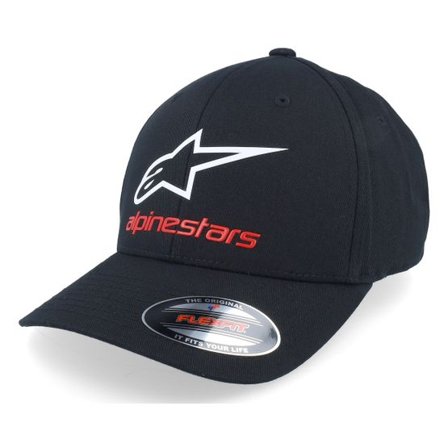 Alpinestars - Svart flexfit Keps - Always 2.0 Hat Black/White/Red Flexfit @ Hatstore