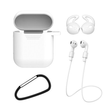 Apple AirPods 1/2 4-i-1 Case Calcinal Earhooks White