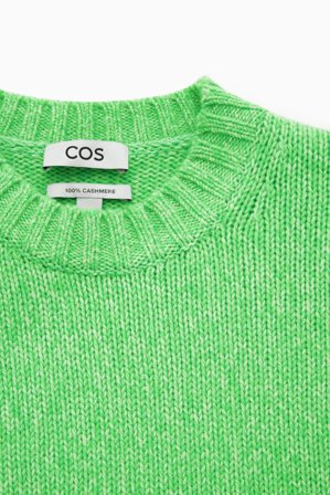 COS Women's Oversized Pure Cashmere Jumper in Green