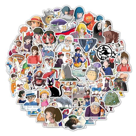 Studio Ghibli klistremerkesett, 100 stk. Vinly Vanntett Anime klistremerker for bærbar PC Skateboard Vannflaske for barn Voksne