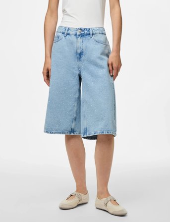 Pieces Pcnoel Mw Denim Jorts D2D Pp - Blue - XL
