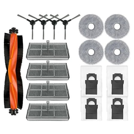 Ersättningsdelar till Dreame X30 Pro Robotdammsugare - Huvudborste, Sidoborste, HEPA-filter, Moppduk, Dammsugarpåse