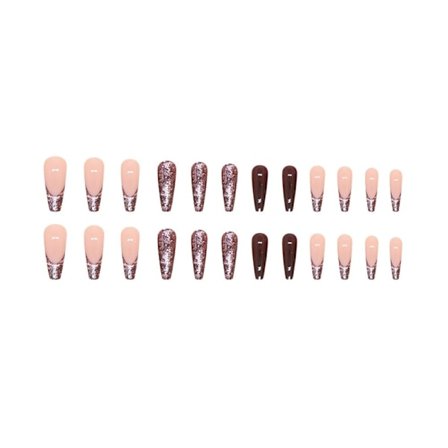 24 st Purple French Press-on Naglar Långa Kista Kvadrat - Söta Falska Naglar Press-on Nagelspetsar Fulltäckande Falska Naglar