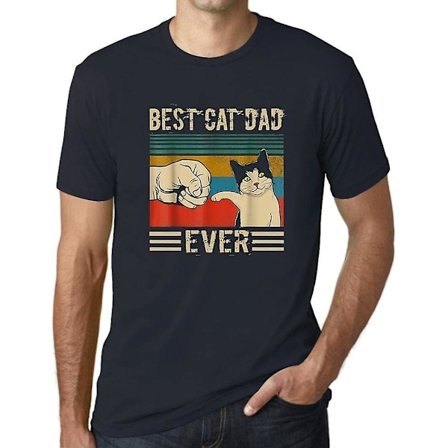 Miesten graafinen t-paita Paras kissaisä ikinä nyrkkitörmäys Ympäristöystävällinen Limited Edition lyhythihainen t-paita Vintage syntymäpäivälahja