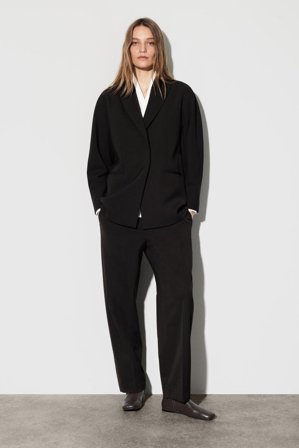 COS Women's Shawl Collar Wool Blend Blazer in Brown