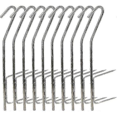 10 stk. Røge kroge til røgning af fisk BBQ Røgere - Holdbare metalkroge til grillning og røgning