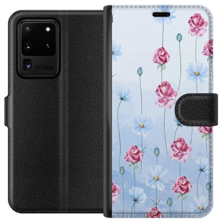 Kompatibelt Lommeboketui til Samsung Galaxy S20 Ultra Petal Reverie Sky Blue