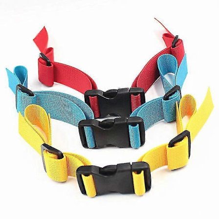 Bryststropper for ryggsekk, sklisikker bryststropp Nylon Sternumstropp Ryggsekk Brystsele Justerbar bryststropp for ryggsekk (3 stk, Rød+blå+gul A
