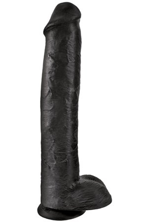 Pipedream King Cock mit Hoden Schwarz 38 cm