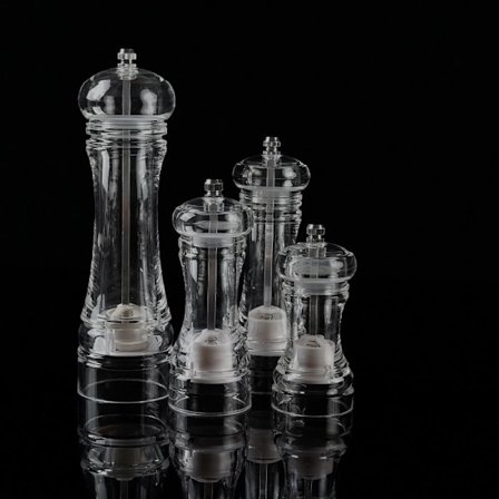 Klar akryl pepperkvern mølle salt og pepper shaker saltkvern