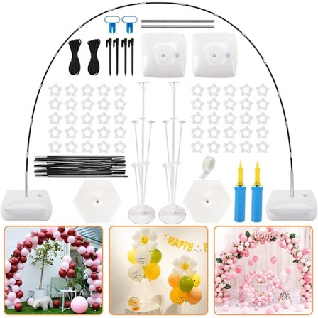 Ballonbue Kit, Justerbar Ballonbue Beslag Ballon Stativ Ramme Ballon Beslag Sæt Med Genopfyldelig Vandpose Indendørs Udendørs Dekoration Varer Til 