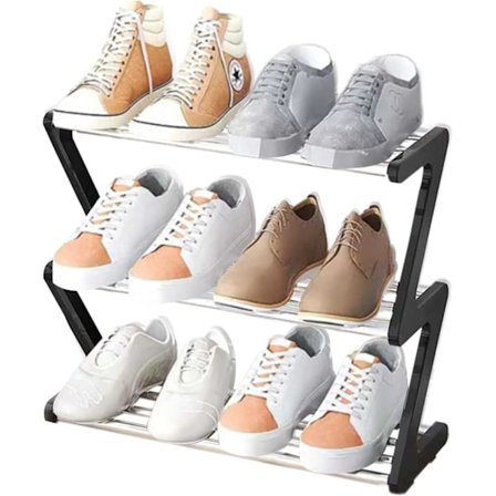 Liten skohylla, 3 arrangör för garderob entré hall, svart