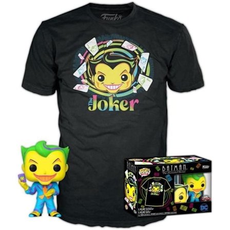 Funko Pop! & T. Skjorta: DC Comics Batman The Animated Series - The Joker (Blacklight) Storlek Small (S)