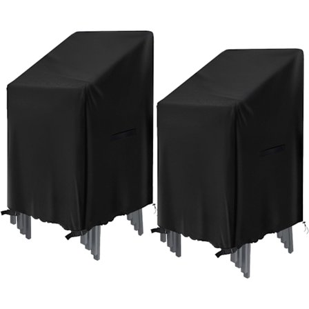 Havemøbelbetræk 2 stk., Beskyttende betræk til stabelbare stole 75x75x120cm, Vandtæt Oxford stof Udendørs stolbetræk