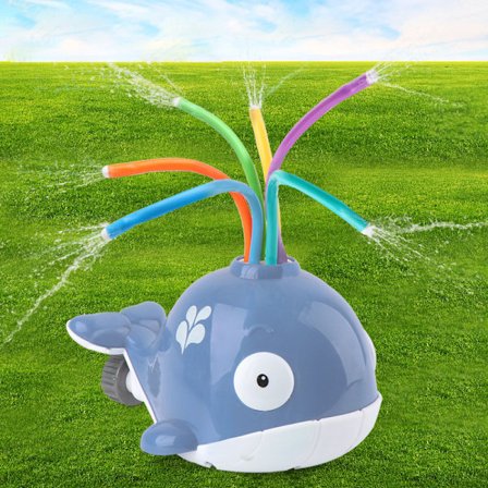 Sprinklerleksak Sprinkler Whale Grey Barnens Utomhus Vattenlek Kul