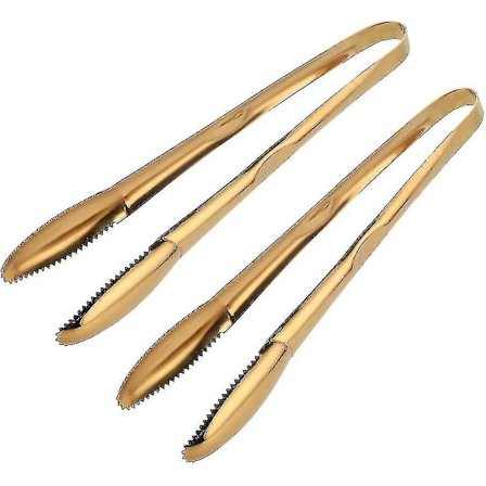 Rustfrit Stål Madtænger, Metal Køkkentænger Med Skridsikre Håndtag, Varmebestandige Kogetænger Sæt Til Is, Servering, Grill, Buffet, Salat, Ovn