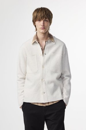 NN.07 Jonas 6398 Overshirt Male White Wool