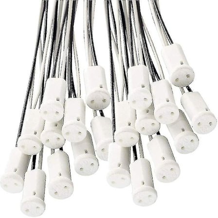25 kpl G4 Lampunpidikkeitä G4 Kanta Lampunpidike Keraamisella Pidikkeellä Yhteensopiva G4 Led Halogeenilampun Kanssa, 10cm Kaapeli-Perfet