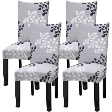 4-pack superstretchiga, avtagbara, tvättbara korta matstolsöverdrag