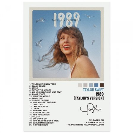 Pop-sanger Canvas-plakat for Taylor Swift for Room Estetisk Canvas Veggkunst soverom 1989 TAYLOR'S VERSION