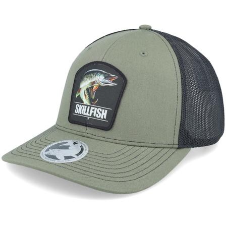 Skillfish - Vihreä trucker Lippis - Muskellunge Muskie 112 Split Loden/Black Trucker @ Hatstore