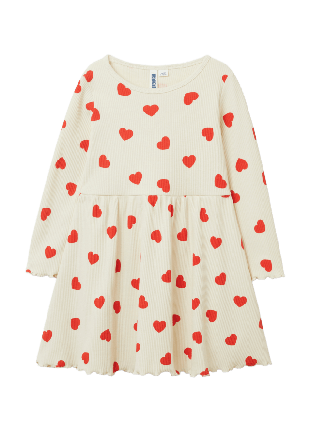 RIKIKI Ribbstickad klänning CHERRY Klänningar Röd 122/128