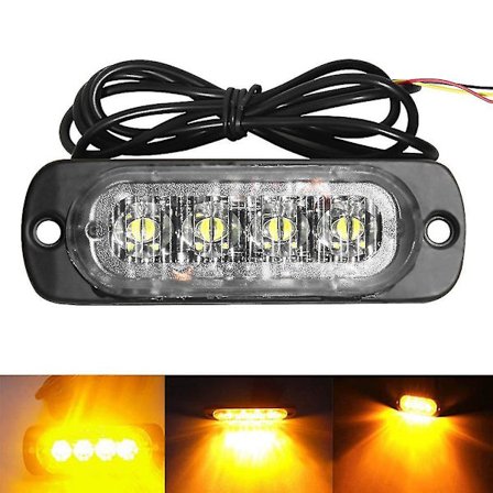 4 LED Bil Lastebil Strobe Blinklys Side Advarsel Forsiktighetslampe