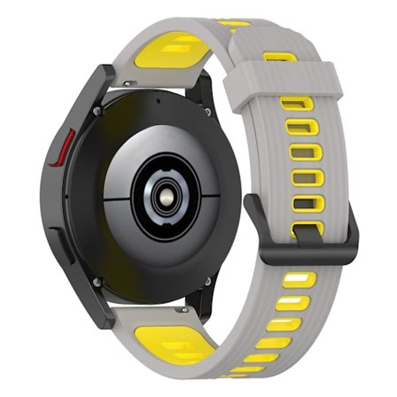 För Samsung Galaxy Watch 5 Pro 45mm/Huami Amazfit Bip 3 Pro Tvåfärgad 20mm Silikonklockarmband Randig Design Ersättningsarmband