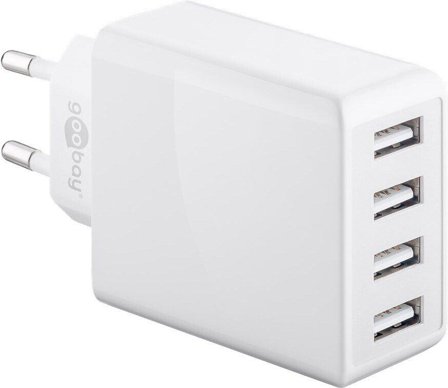 Goobay 4-Port USB Charger (30 W) white