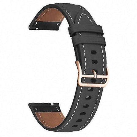 Garmin Vivoactive 5/Venu 2 Plus/Venu Sq 20mm PU Läder Klockarmband med Guldspänne Ersättningsrem (LGL)