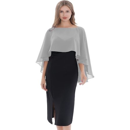 Gjennomsiktige Chiffon Capelets for Kvinner Elegante Sjal for Aftenskjoler og Bryllup