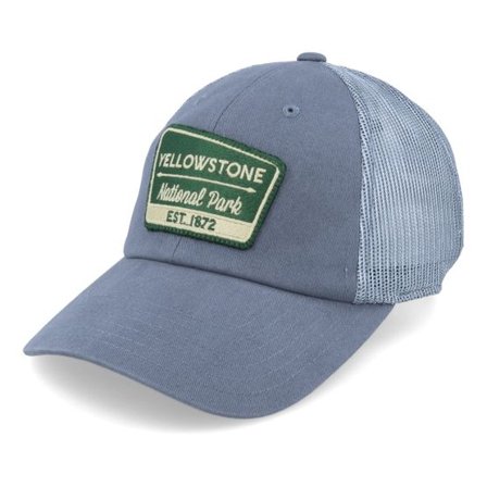 American Needle - Blå trucker Keps - Raglan Bones Yellowstone National Park St. Blue Trucker @ Hatstore