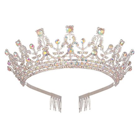 Full Diamond Crown Crown Tiara MULTICOLOR