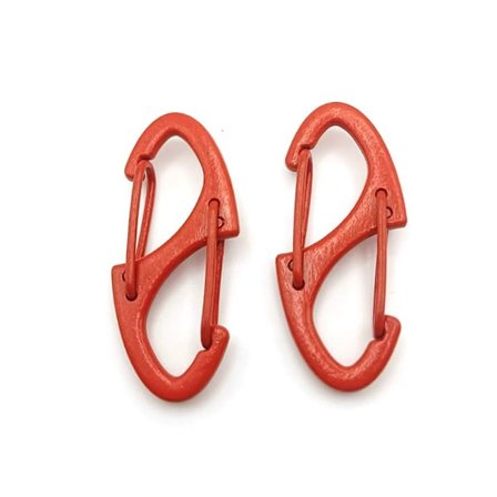 10 stk. Alu Karabinhage Udløserspænde RØD