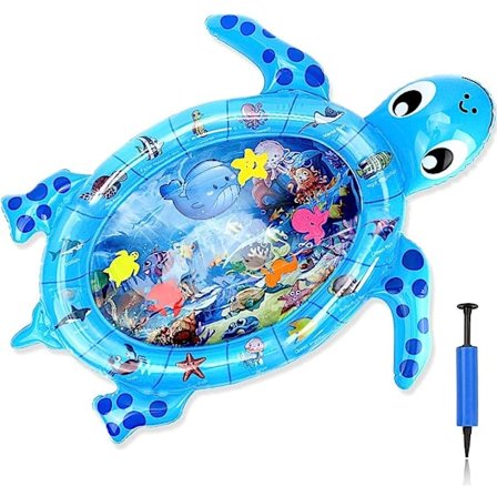 Sköldpaddsformad uppblåsbar babyvattenmatta, vatten- och fisklekmatta