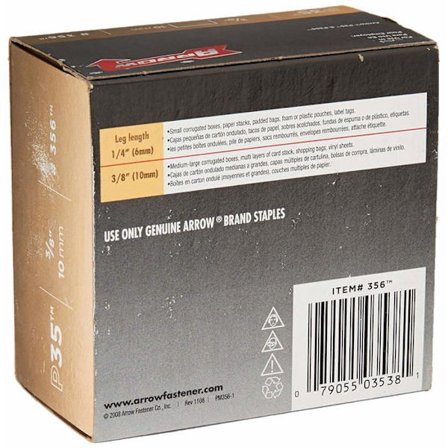 Häftapparat - stift häftstift - häftstift Arrow - 356 - 031026 Låda med 5000 häftstift 10 mm för Häftapparat P35