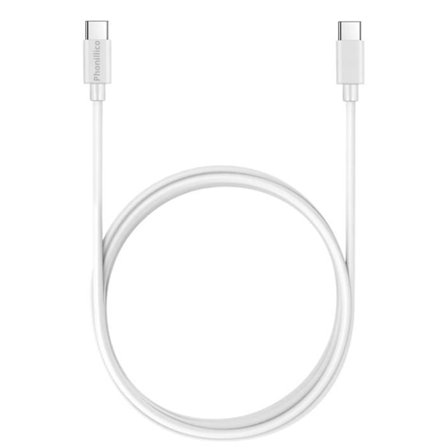 USB-C USB-C Kaapeli Valkoinen 1m Samsung Galaxy A05 / A05S / A15 4G / A15 5G / A25 5G / A35 5G / S23 FE Phonillico