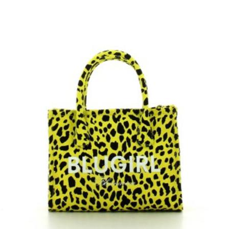 Blugirl, Handbag with logo Geel, Dames, Maat:ONE Size,stof
