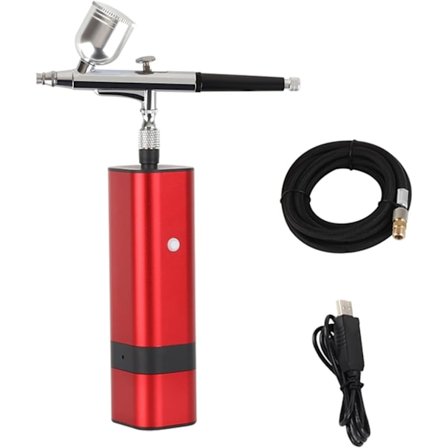 Airbrush Kit sladdlös airbrush kompressor TM80S-131 High Power Professionell resor Skönhetsvård Nano Spray pneumatiskt verktyg (Färg: Silver)