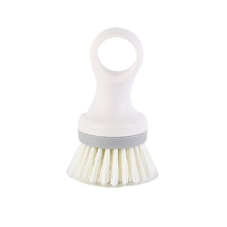 Lommediskbørste Rengjøringsbørste Liten Rund Gryteskrubb Køkkenrengjøringsverktøy (hvit) (1 stk)