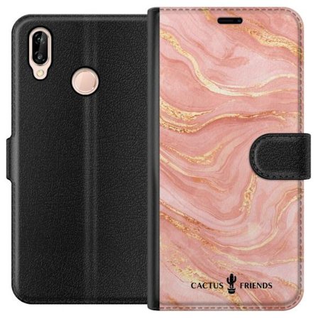 Yhteensopiva Lompakkokotelo Huawei Huawei P20 lite Cactus and Friends – RoseGoldFlow