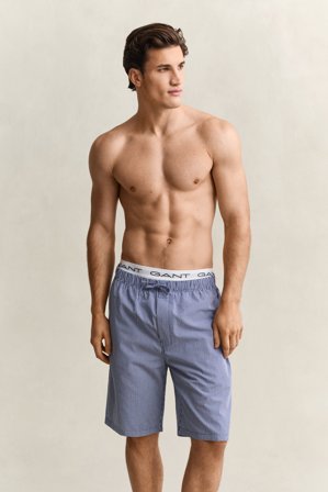 GANT Herren Gingham Pyjamashorts aus Popeline (XL) Blau
